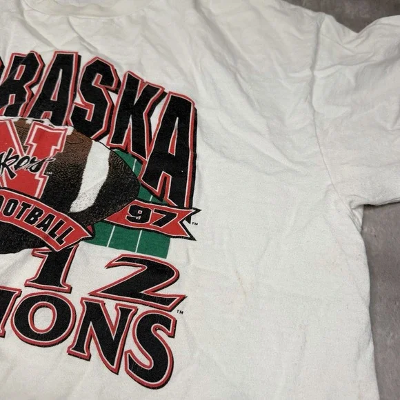 Vintage Nebraska Huskers Big 12 Champions 1997 Shirt Mens XL USA NCAA  90s Gear - Picture 9 of 9